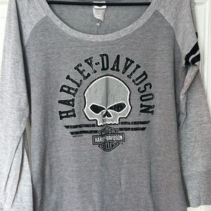 Harley-Davidson Gray Ribbed Top